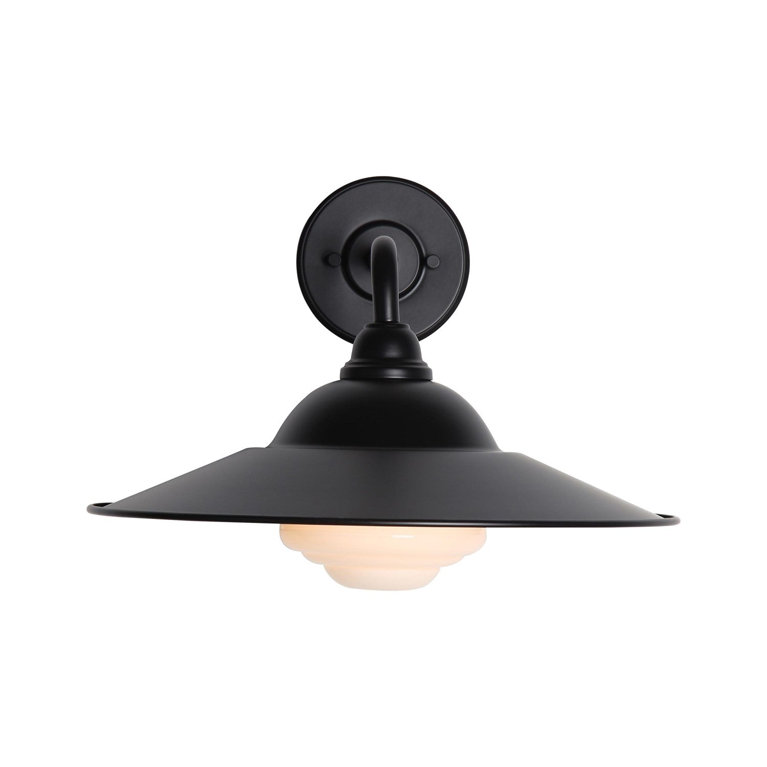 15" Wall Sconce - Outdoor In Matte Black With Matte Black Shade