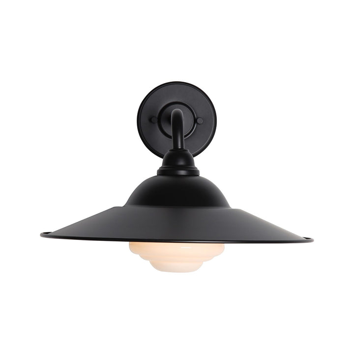 15" Wall Sconce - Outdoor In Matte Black With Matte Black Shade