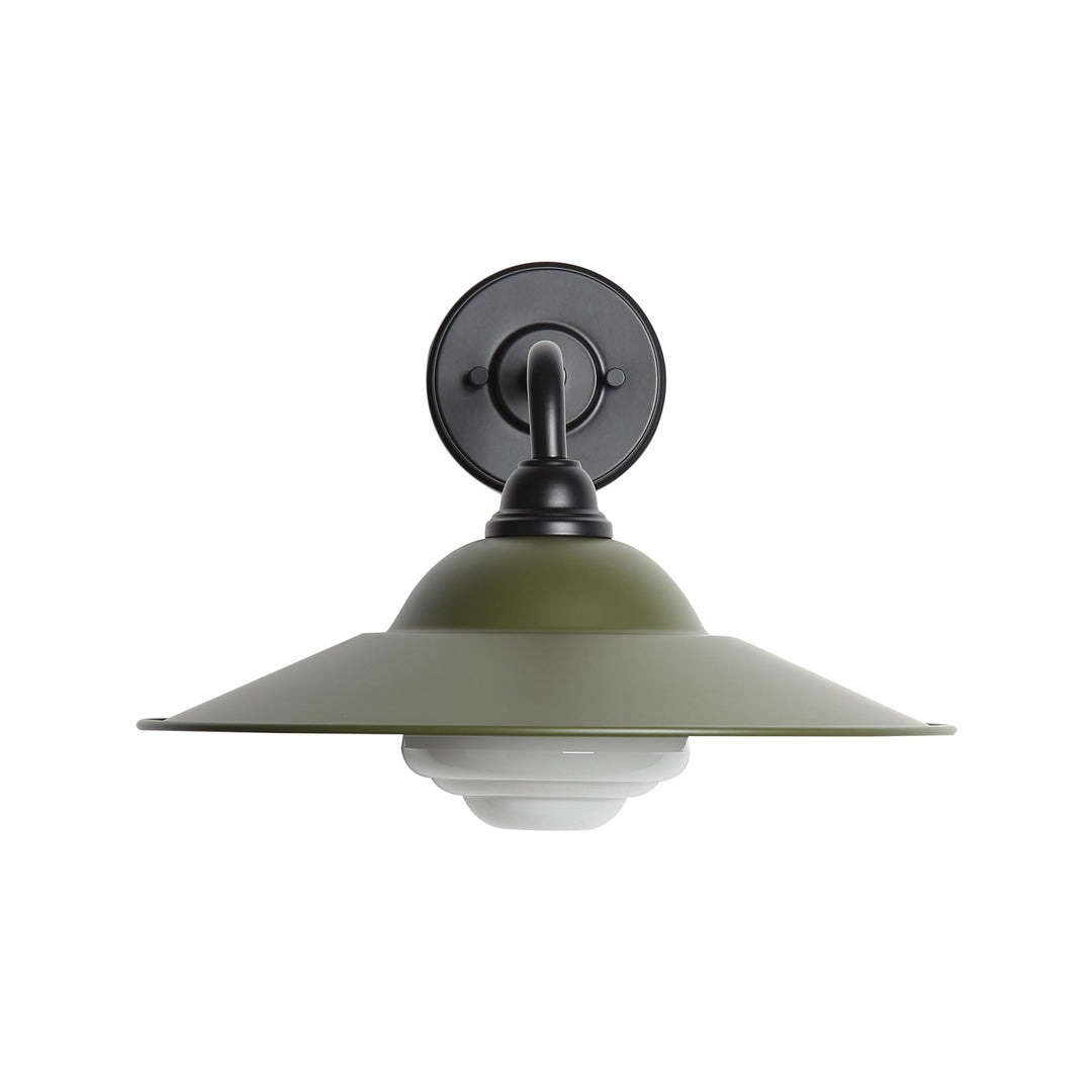 15" Wall Sconce - Outdoor In Matte Black With Matte Pine Shade