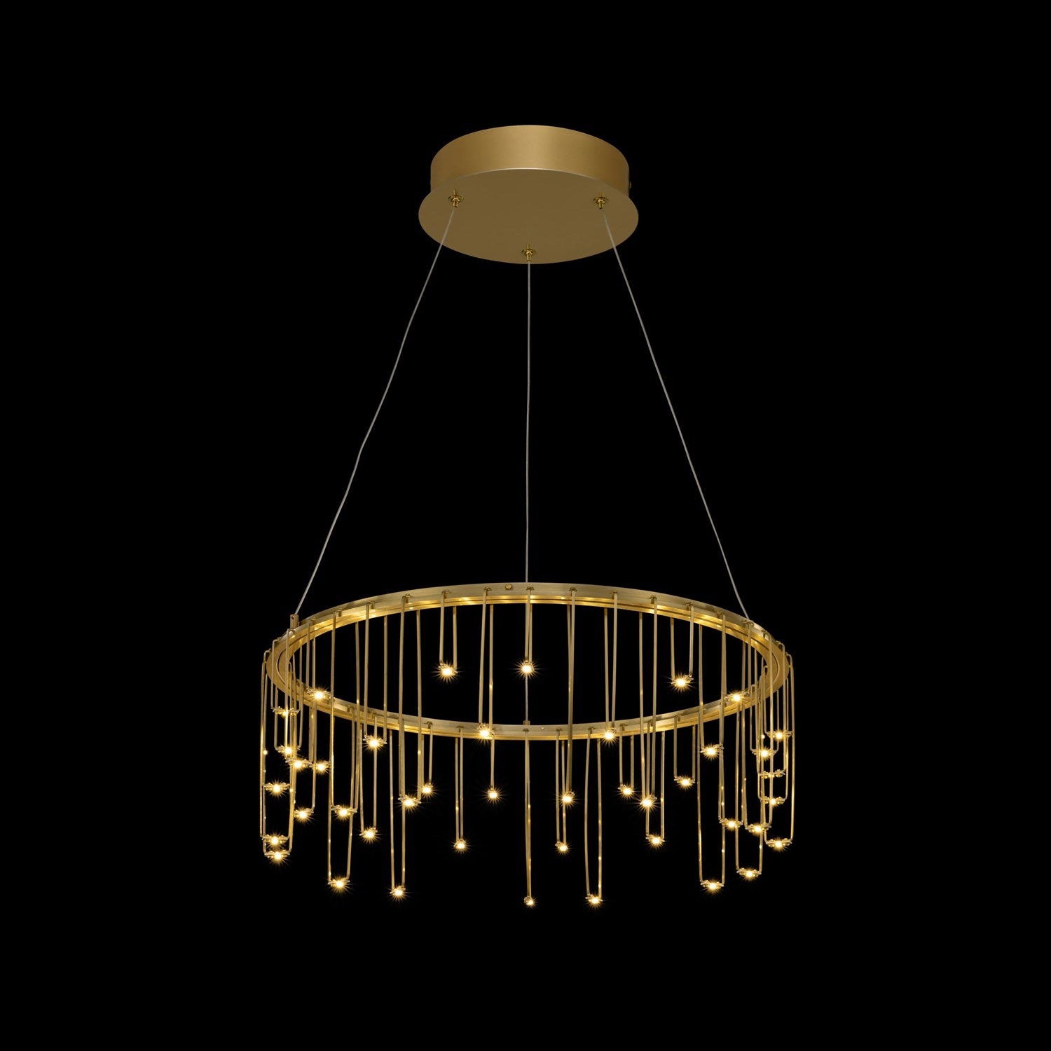 18" Led Chandelier In Stainless Steel Gold