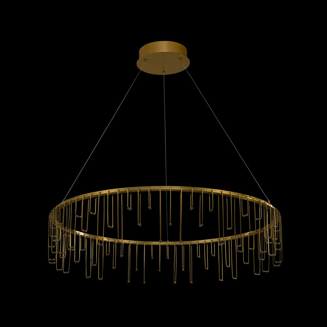 32" Led Chandelier In Stainless Steel Gold by Golden