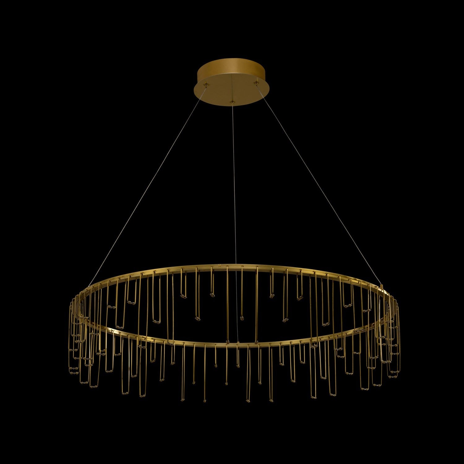 32" Led Chandelier In Stainless Steel Gold by Golden