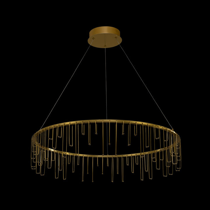32" Led Chandelier In Stainless Steel Gold by Golden