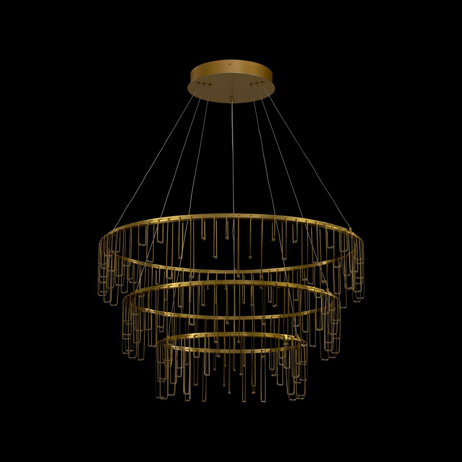 3 Tier - Led Chandelier In Stainless Steel Gold by Golden
