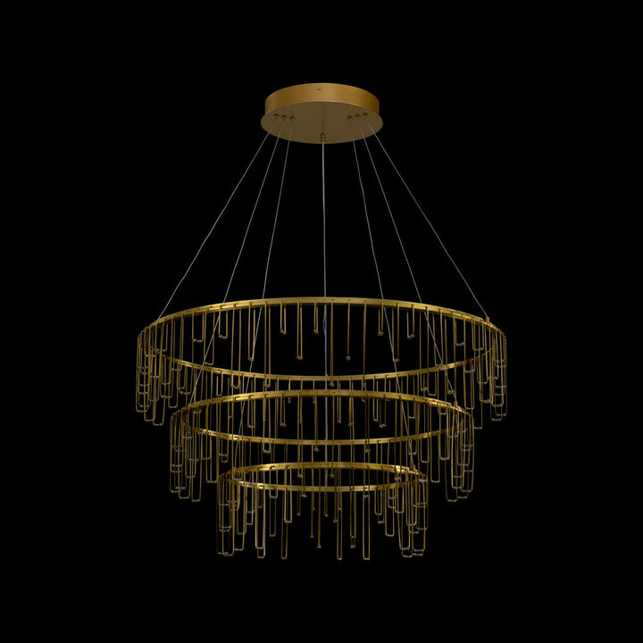 3 Tier - Led Chandelier In Stainless Steel Gold by Golden
