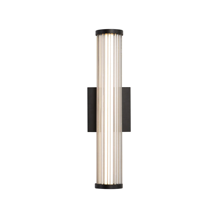 Led 17" Wall Sconce - Outdoor In Matte Black With Clear Glass Shade by Golden