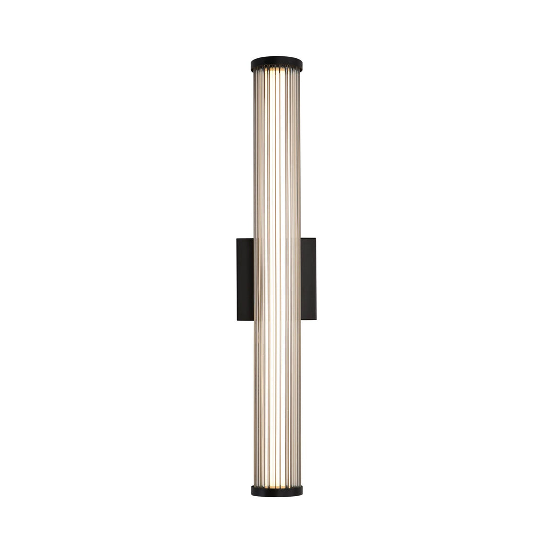 Led 24" Wall Sconce - Outdoor In Matte Black With Clear Glass Shade by Golden