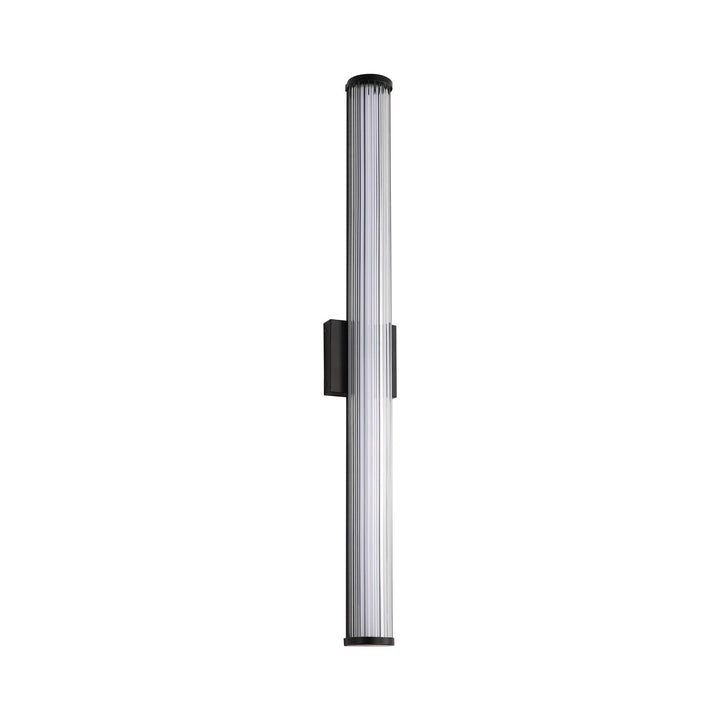 Led 36" Wall Sconce - Outdoor In Matte Black With Clear Glass Shade