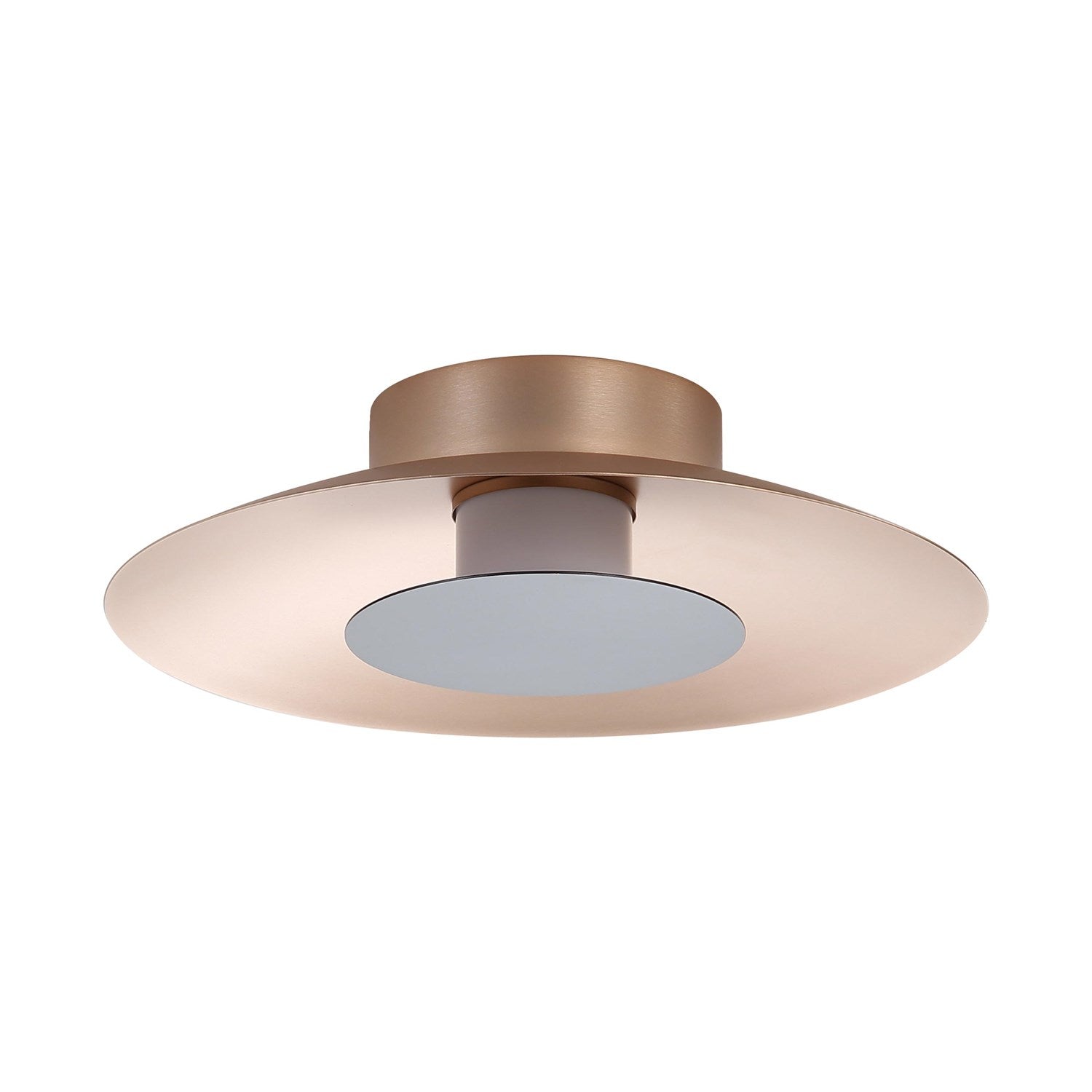 Led Flush Mount - 12" In French Gold With Graphite Shade by Golden