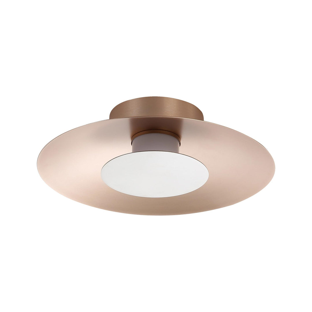 Led Flush Mount - 12" In French Gold With Sand Nickel Shade by Golden