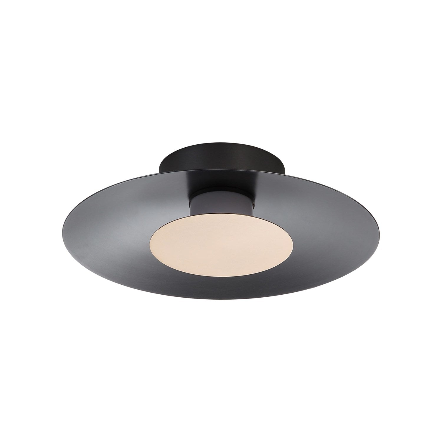 Led Flush Mount - 12" In Graphite With French Gold Shade by Golden