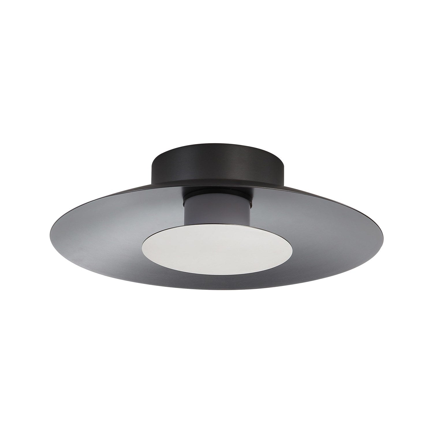Led Flush Mount - 12" In Graphite With Sand Nickel Shade by Golden