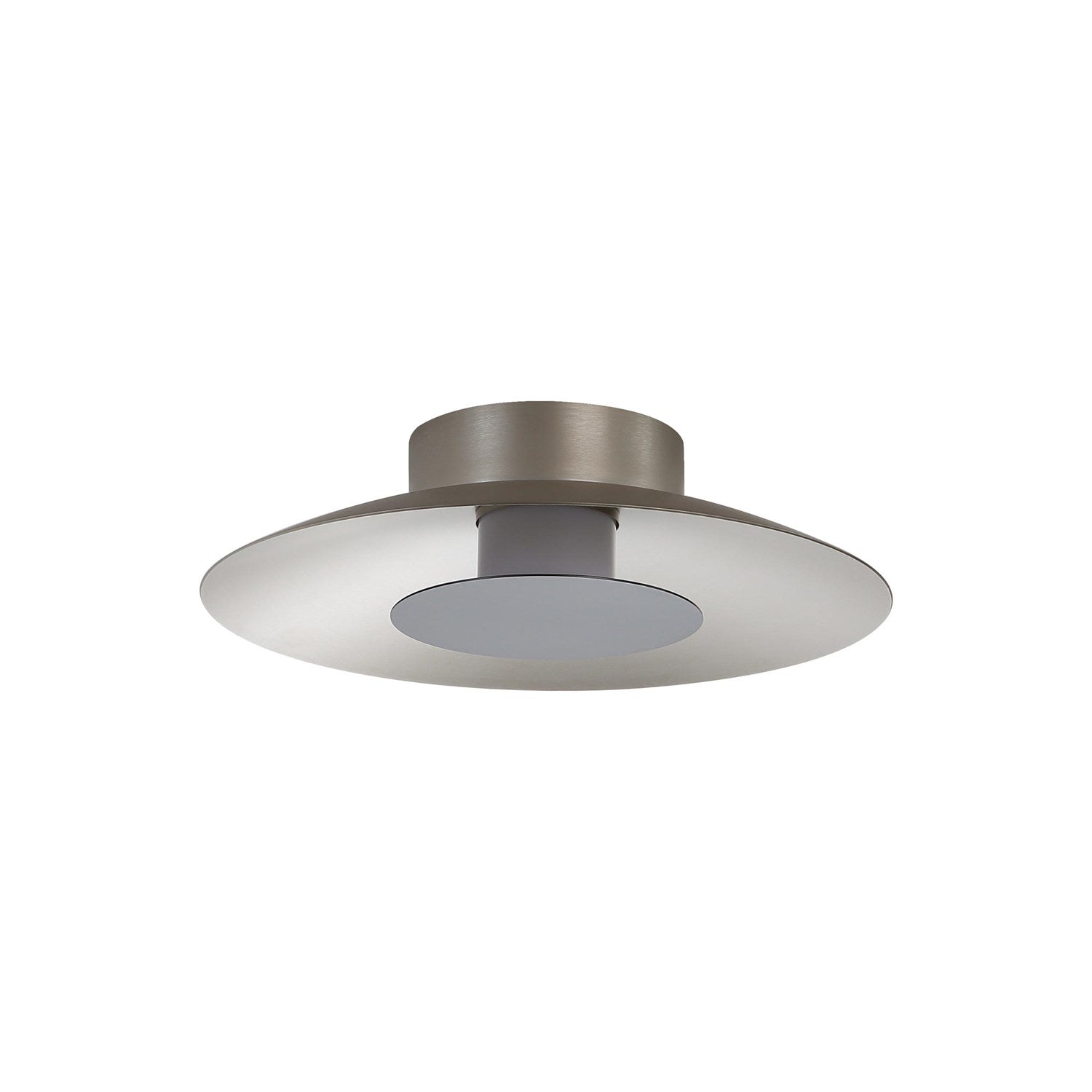 Led Flush Mount - 12" In Sand Nickel With Graphite Shade by Golden