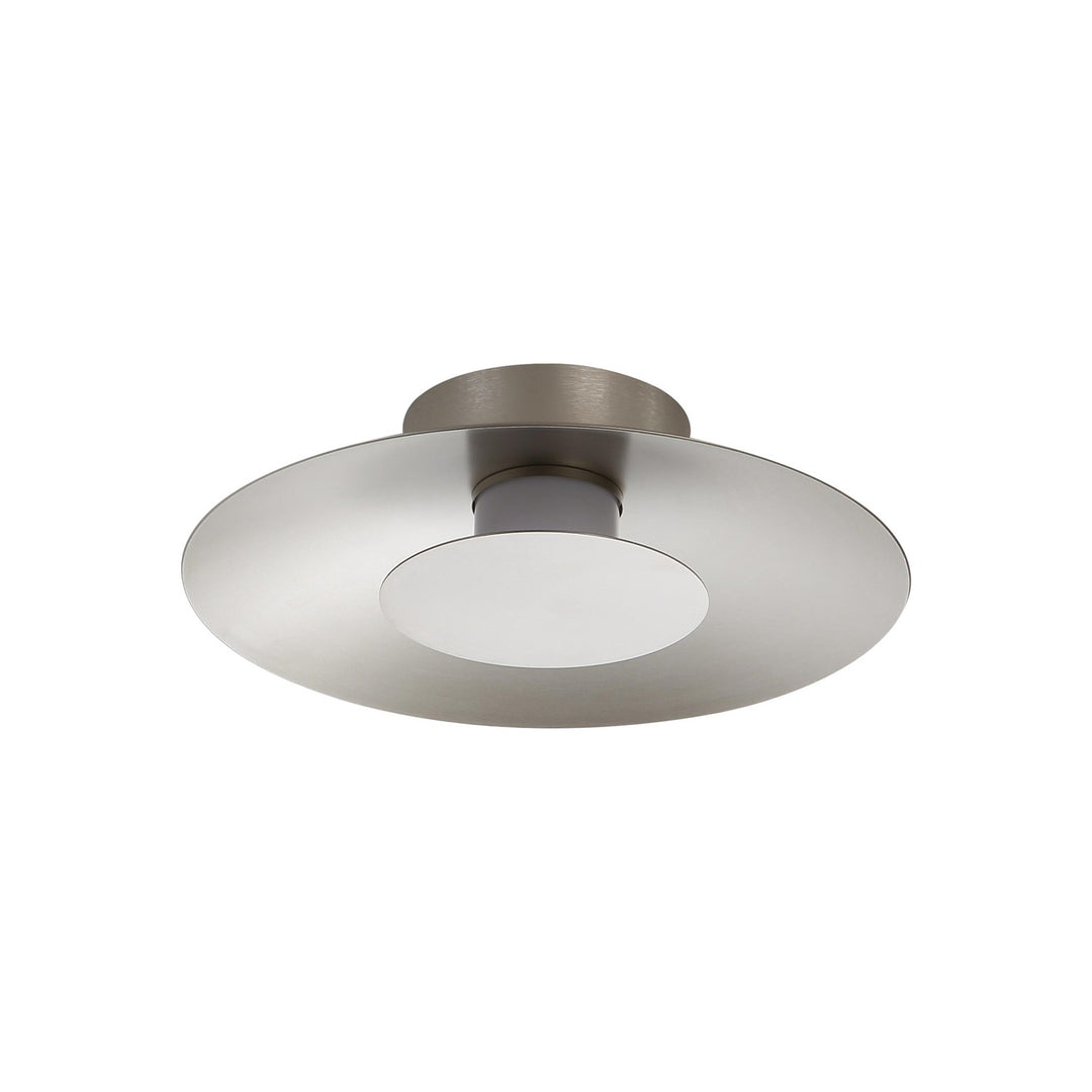 Led Flush Mount - 12" In Sand Nickel With Sand Nickel Shade by Golden