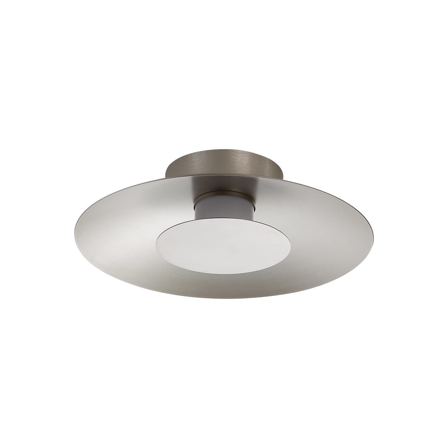 Led Flush Mount - 12" In Sand Nickel With Sand Nickel Shade by Golden