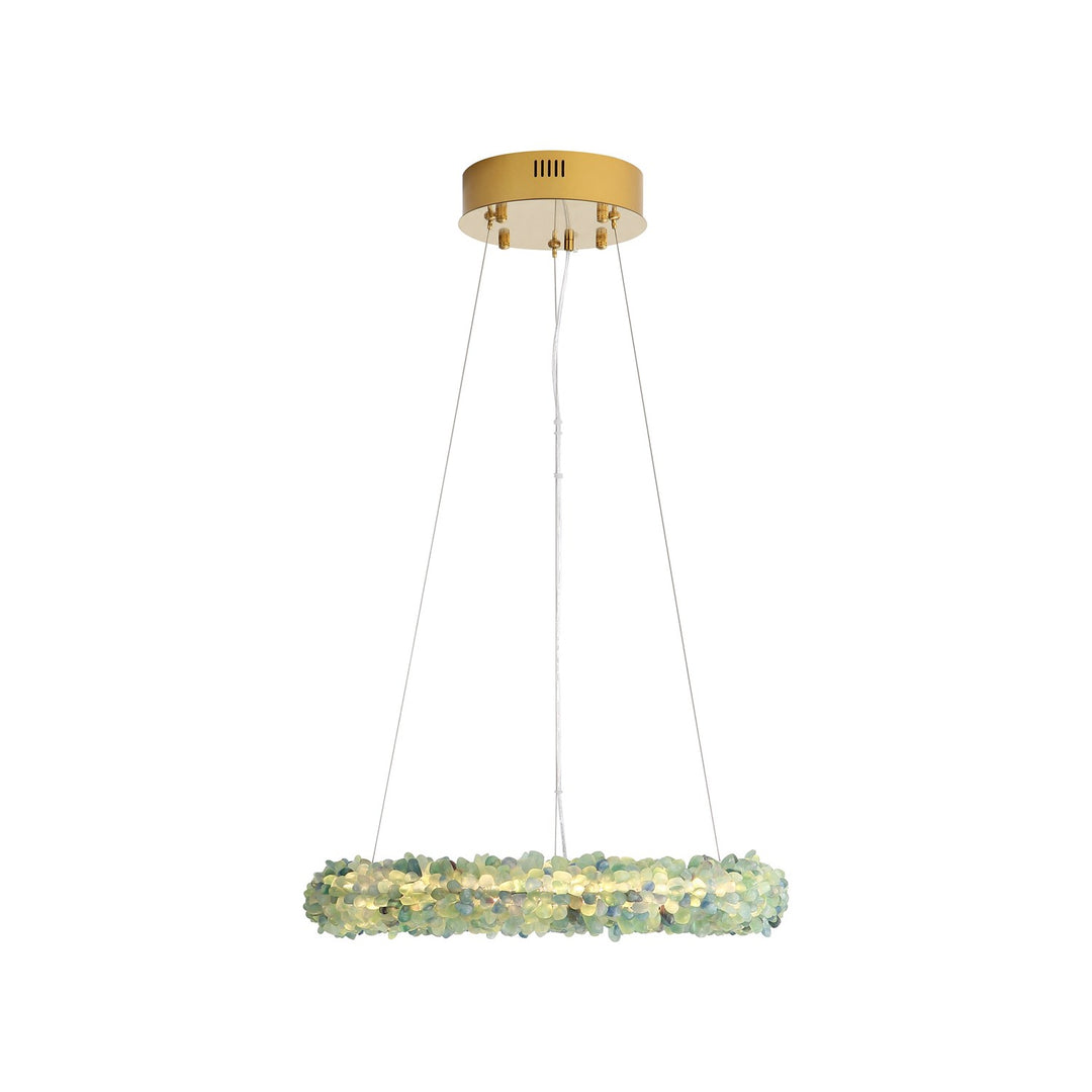 22" Led Chandelier In Turquoise by Golden