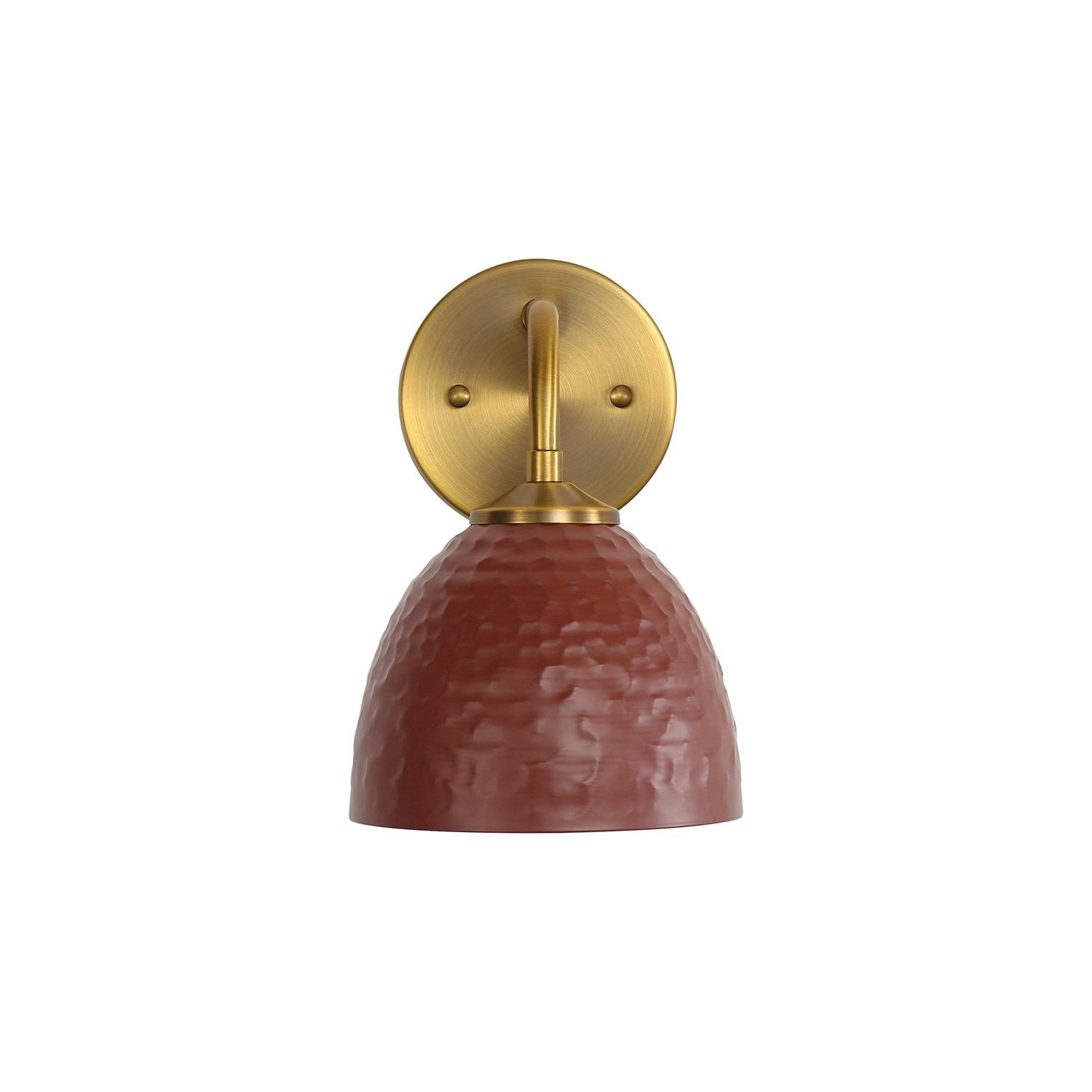 1-Light Wall Sconce In Modern Brass With Russet Clay by Golden