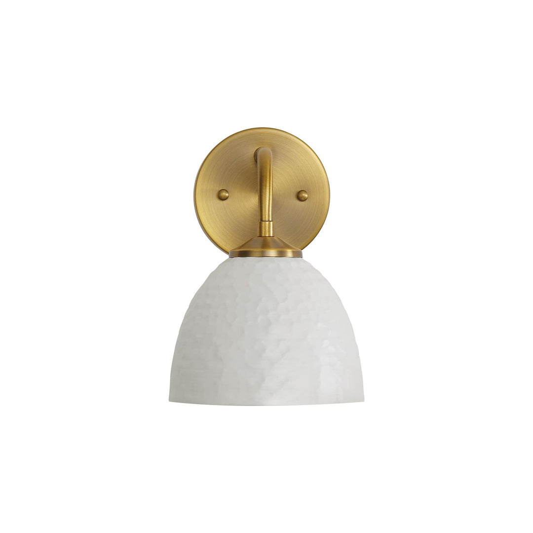 1-Light Wall Sconce In Modern Brass With Matte White by Golden