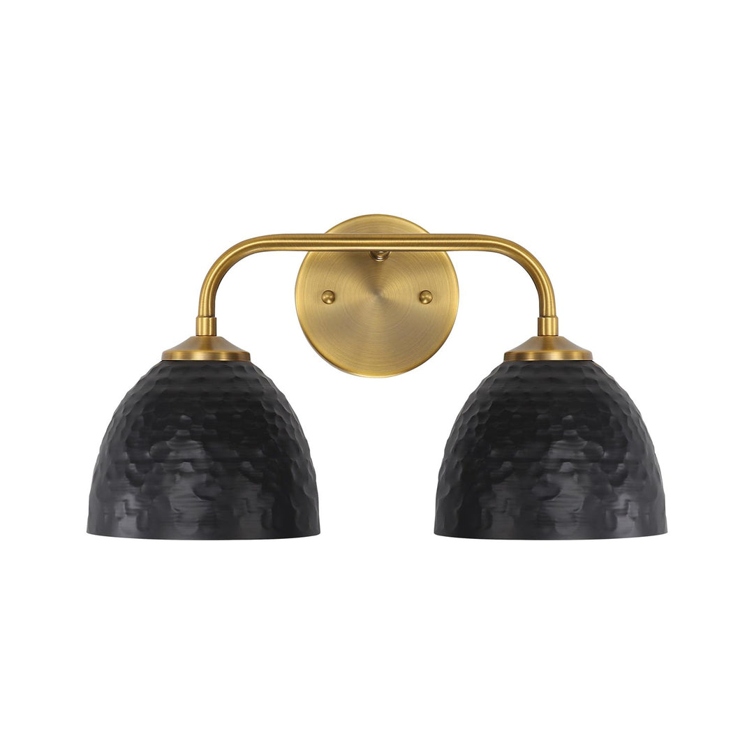 2-Light Bath Vanity In Modern Brass With Matte Black by Golden