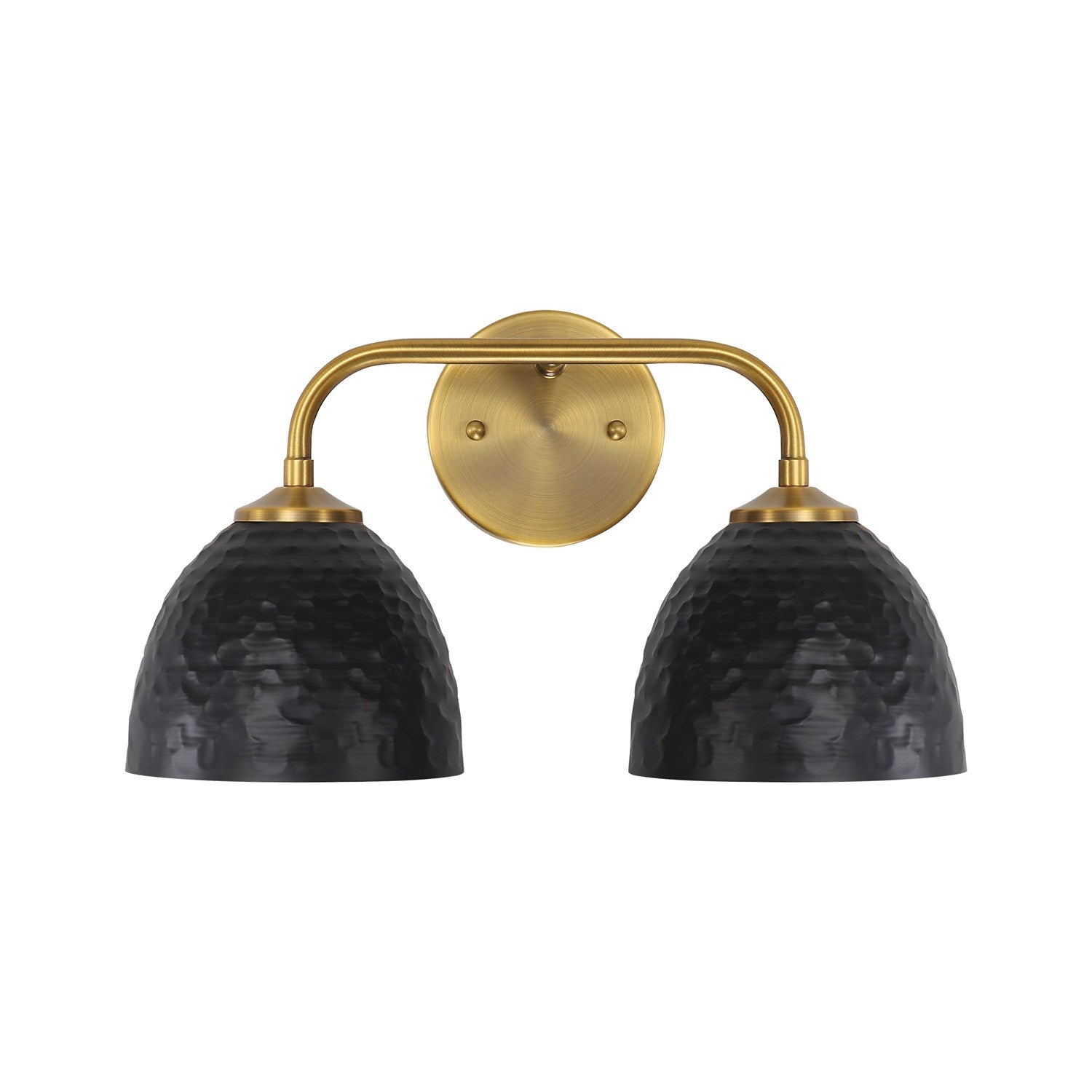 2-Light Bath Vanity In Modern Brass With Matte Black by Golden