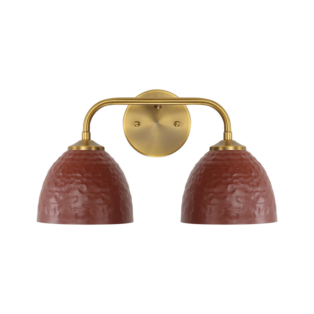 2-Light Bath Vanity In Modern Brass With Russet Clay by Golden