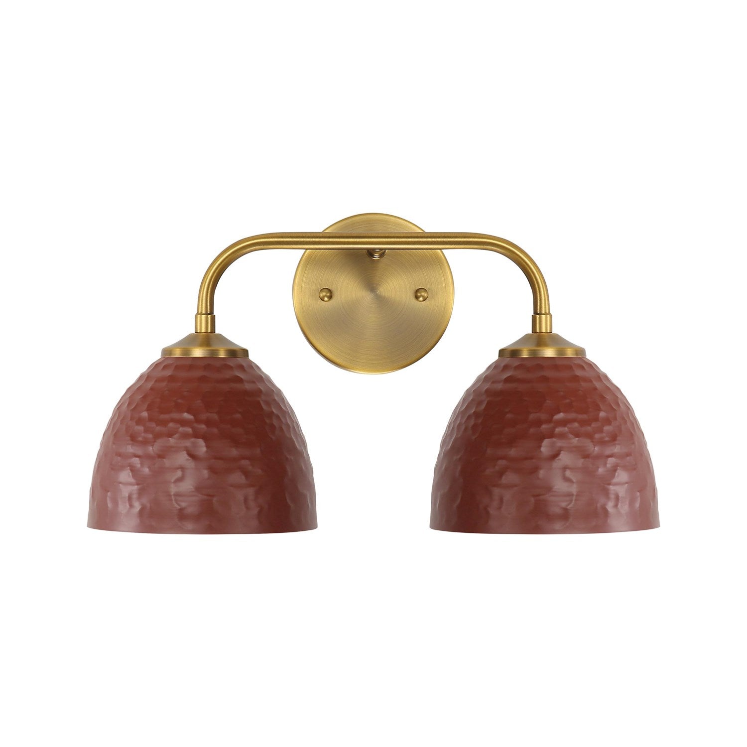 2-Light Bath Vanity In Modern Brass With Russet Clay by Golden