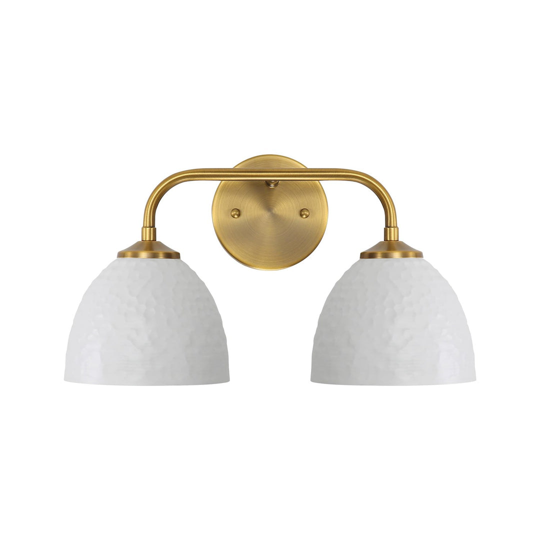 2-Light Bath Vanity In Modern Brass With Matte White by Golden