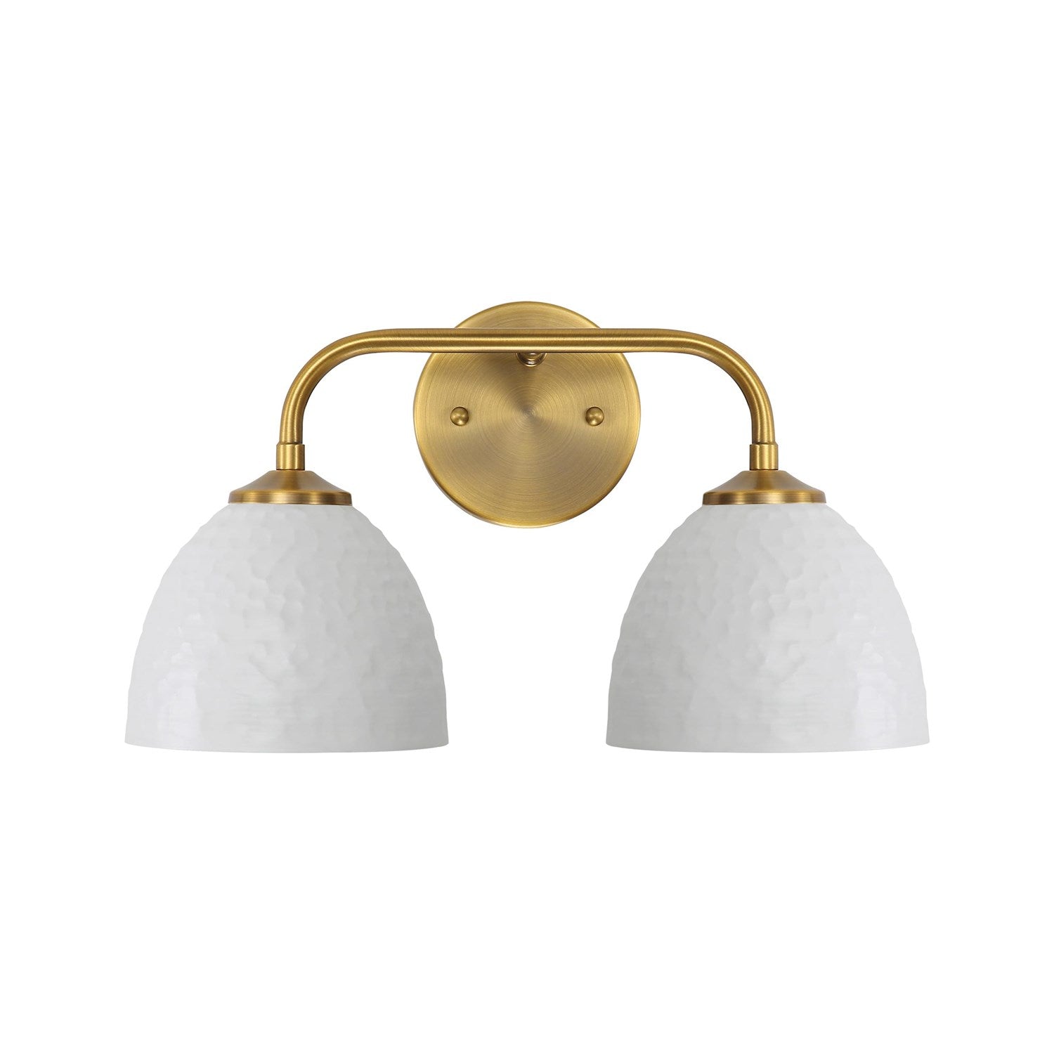 2-Light Bath Vanity In Modern Brass With Matte White by Golden