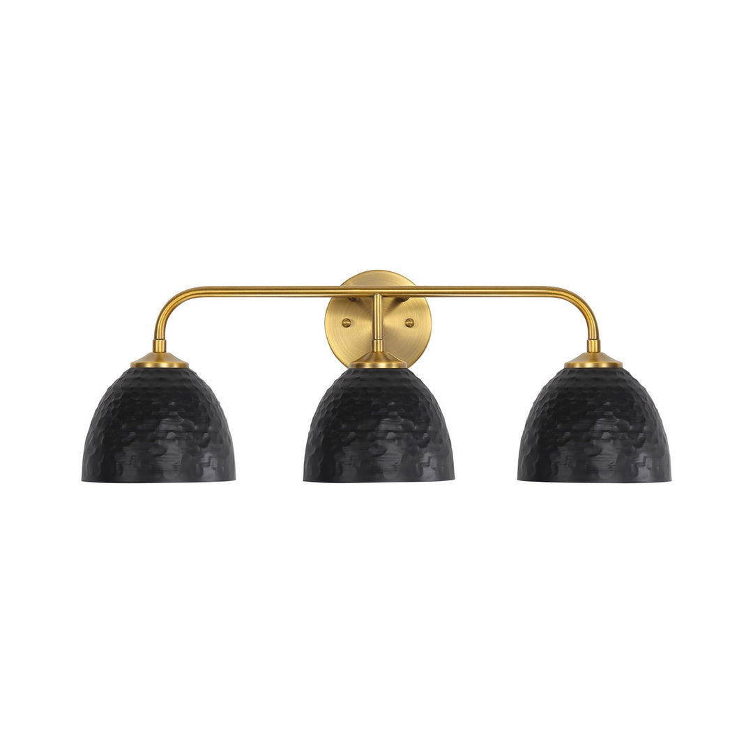 3-Light Bath Vanity In Modern Brass With Matte Black by Golden