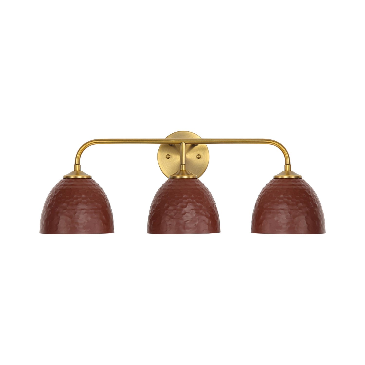 3-Light Bath Vanity In Modern Brass With Russet Clay by Golden