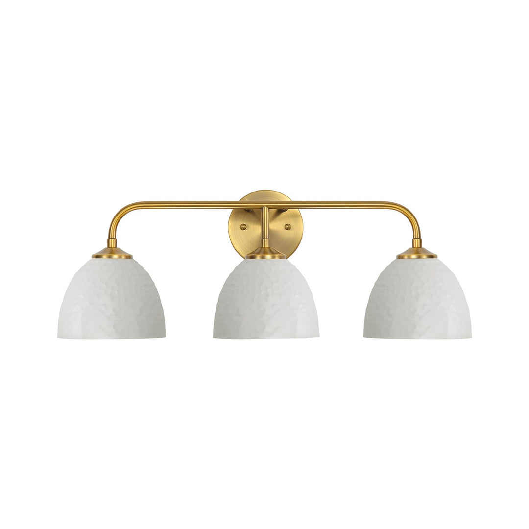3-Light Bath Vanity In Modern Brass With Matte White by Golden