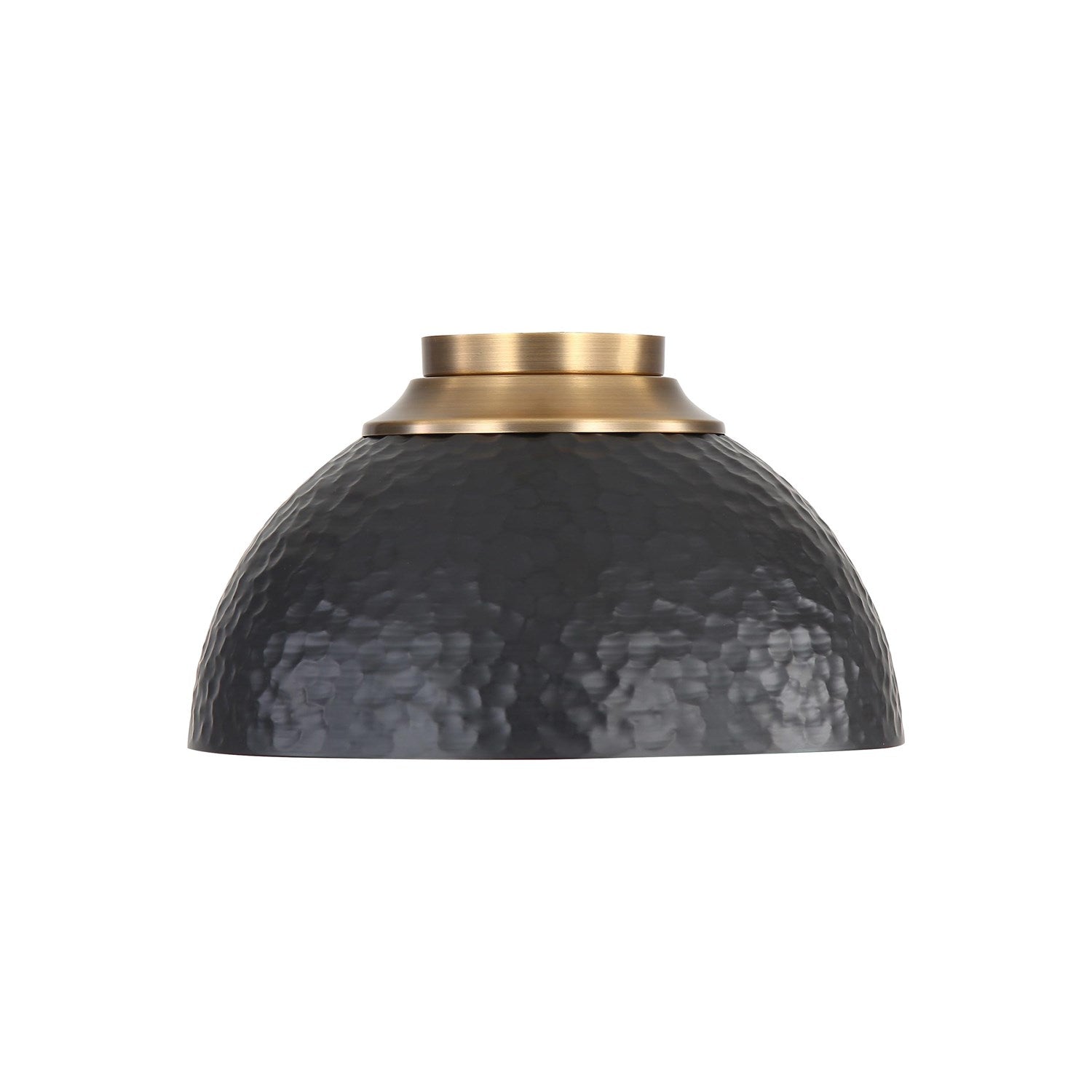 3-Light Flush Mount In Modern Brass With Matte Black by Golden