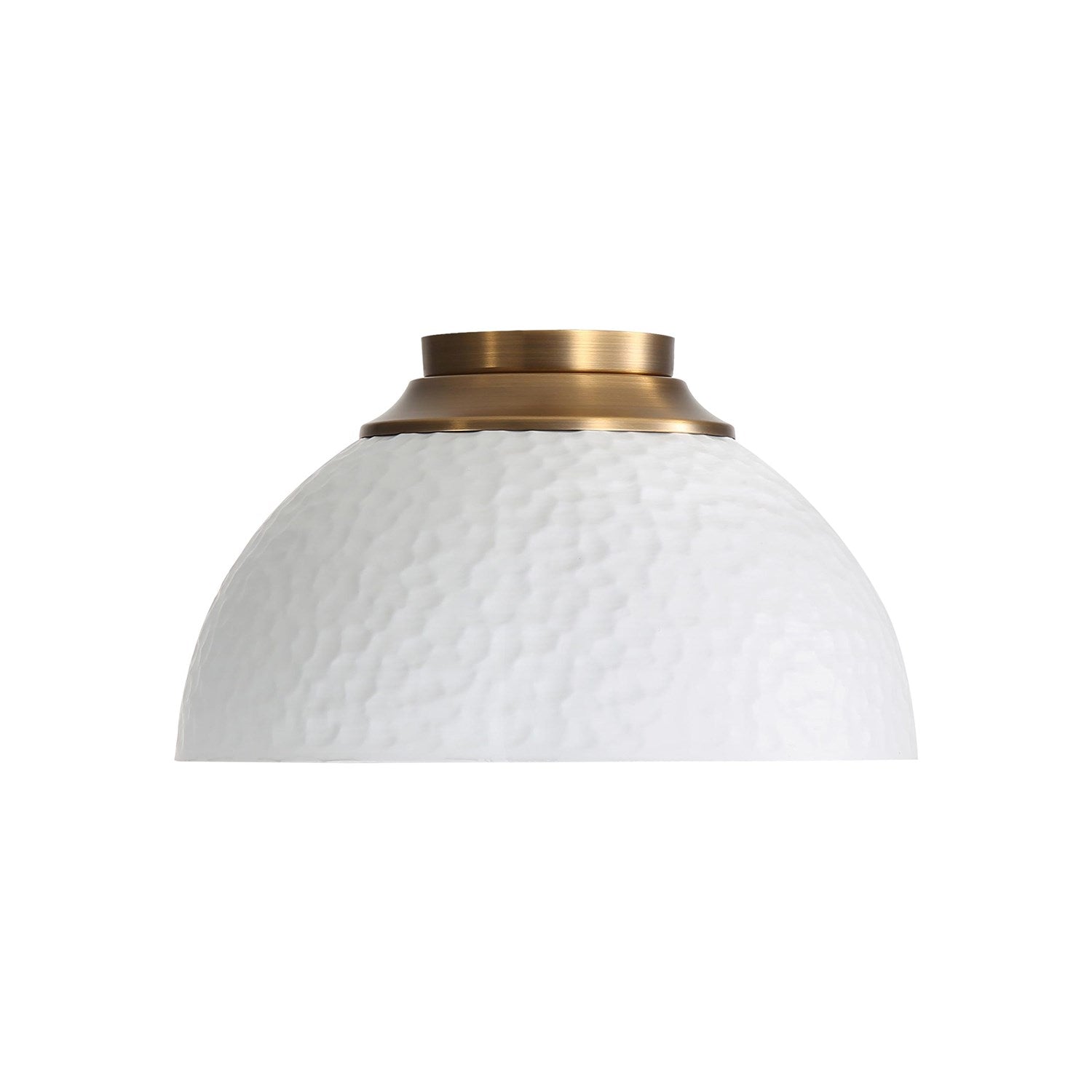 3-Light Flush Mount In Modern Brass With Matte White by Golden
