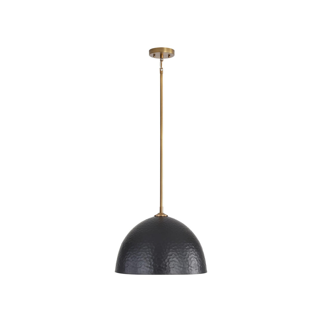 Large Pendant In Modern Brass With Matte Black by Golden