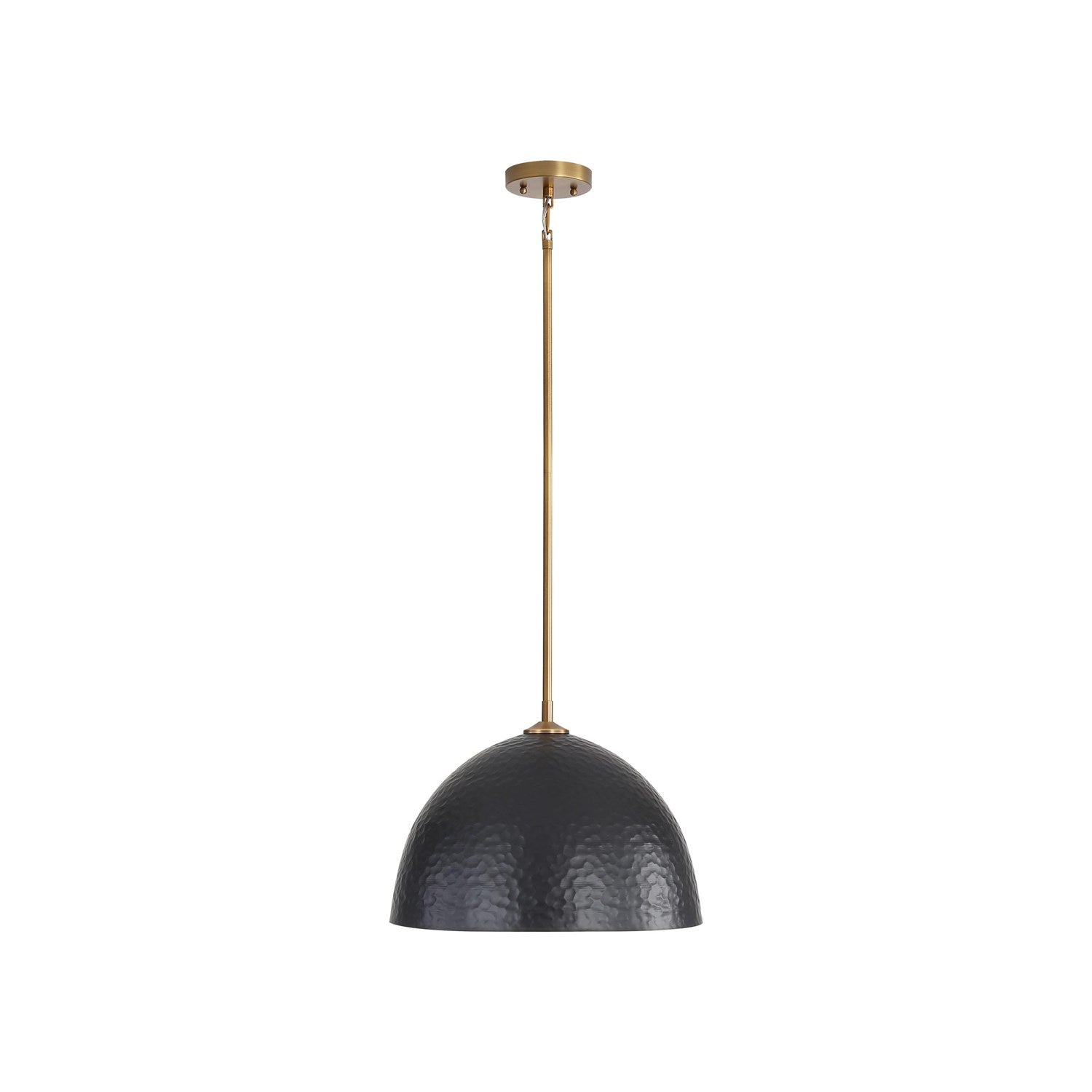 Large Pendant In Modern Brass With Matte Black by Golden