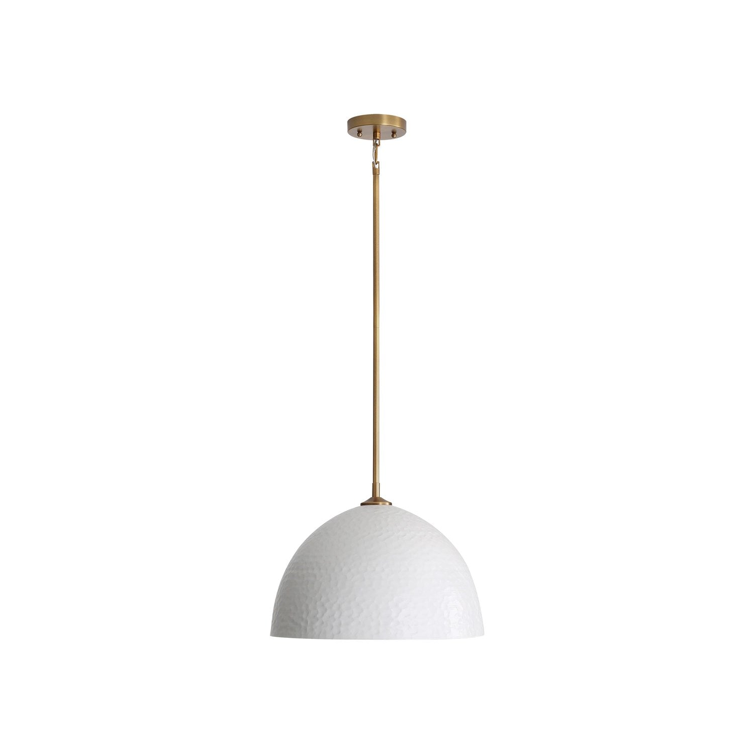 Large Pendant In Modern Brass With Matte White by Golden