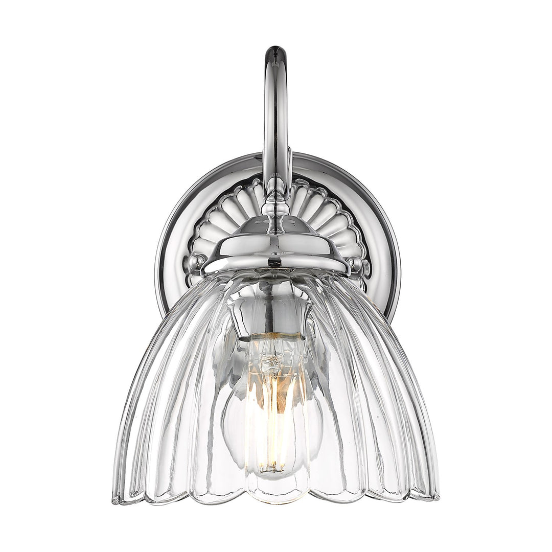 1-Light Wall Sconce In Pewter With Clear Glass by Golden