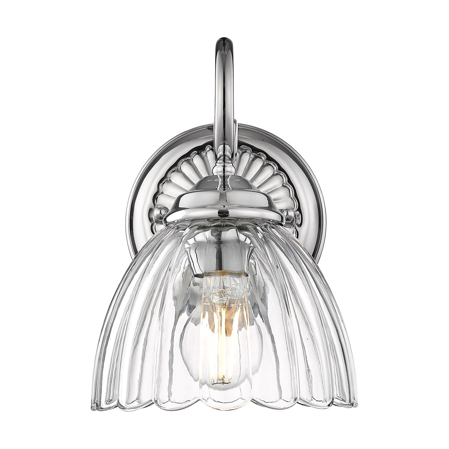 1-Light Wall Sconce In Pewter With Clear Glass by Golden