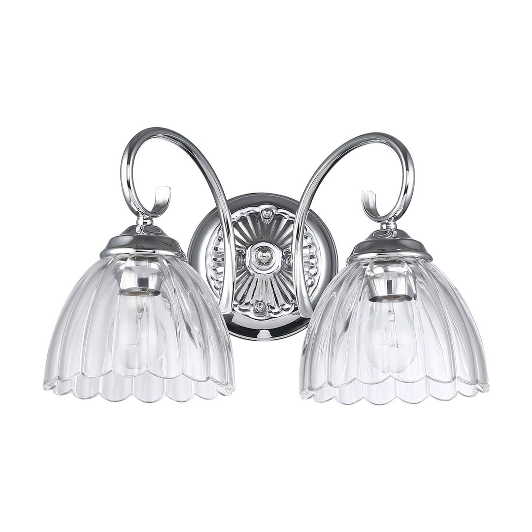 2-Light Vanity Light In Chrome With Clear Glass by Golden