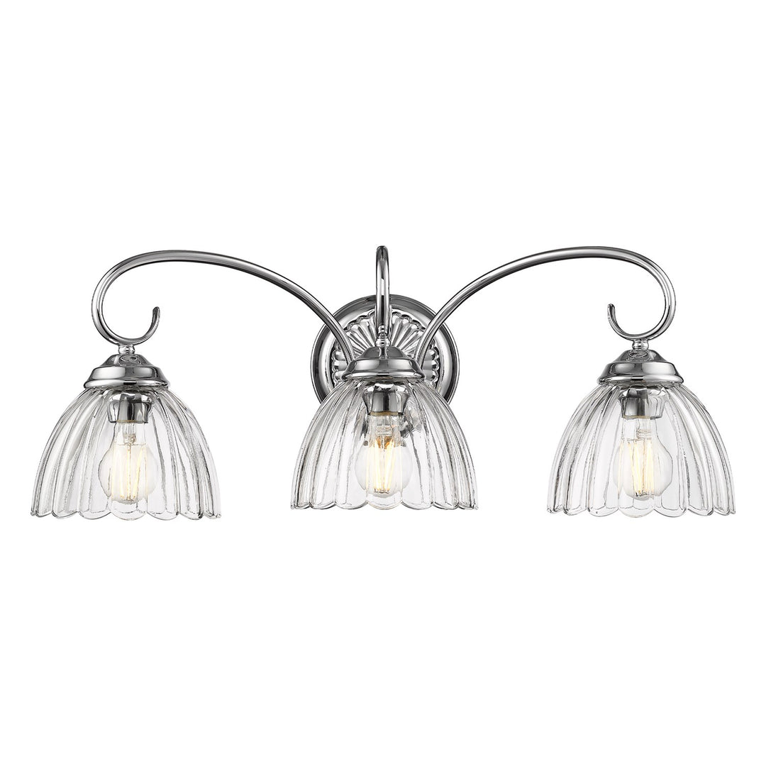 3-Light Vanity Light In Pewter With Clear Glass by Golden