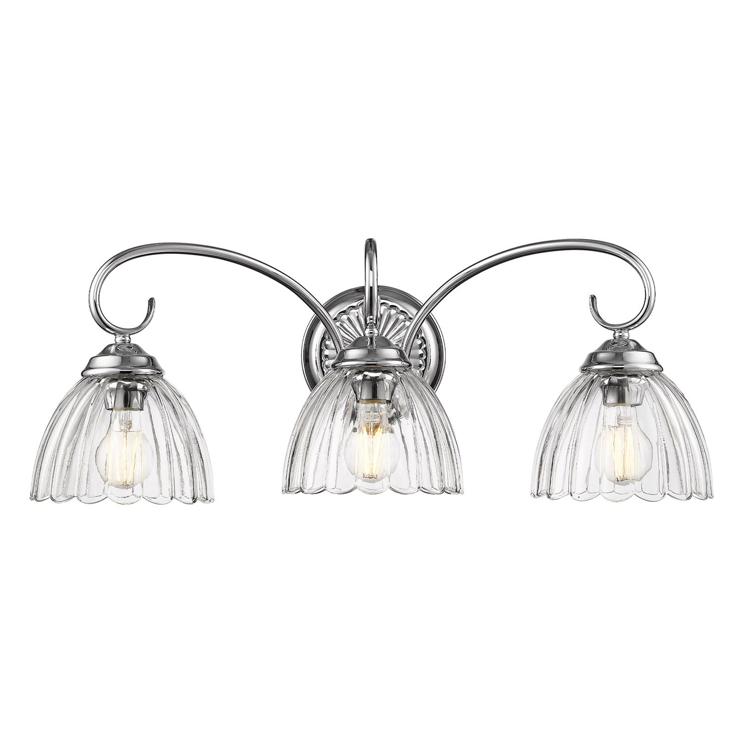 3-Light Vanity Light In Pewter With Clear Glass by Golden