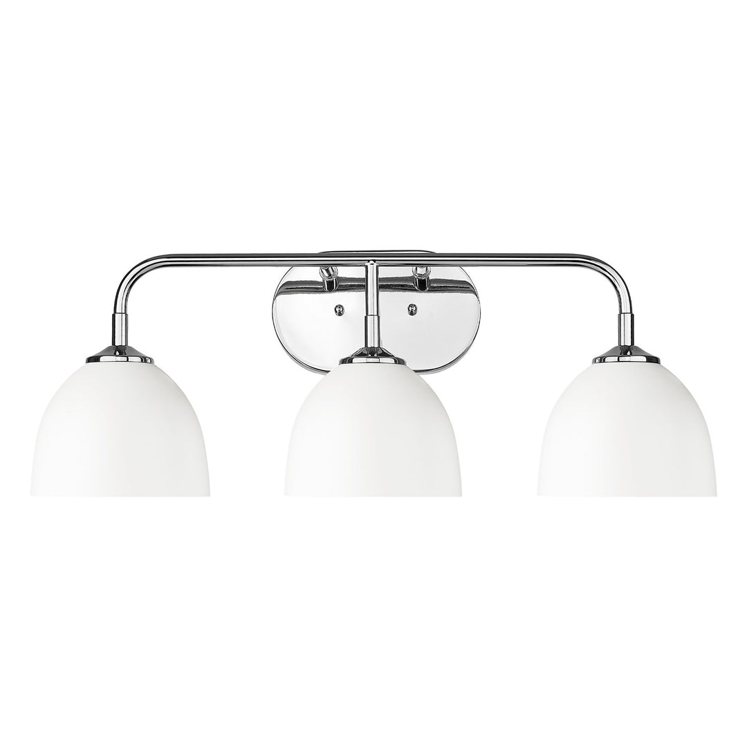 3-Light Vanity Light In Chrome With Matte White by Golden
