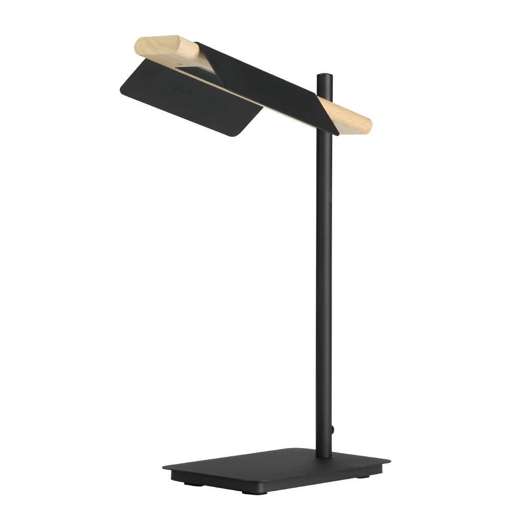 1 Light Led Table Lamp With Black & Wood Finish