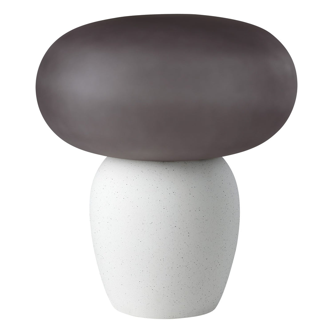 1 Light Table Lamp W/ Speckled White Base & Frosted Grey Glass Shade by Eglo
