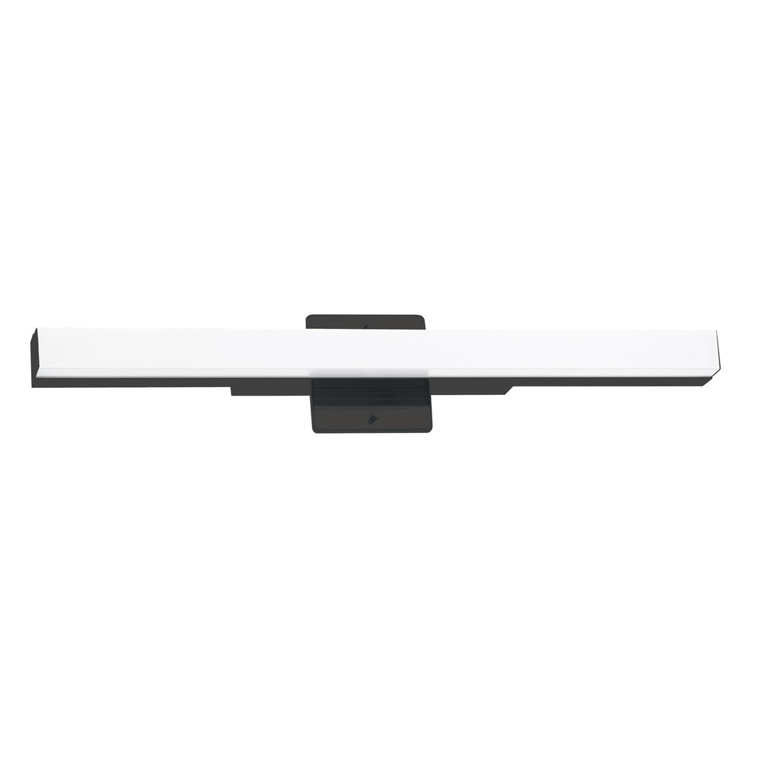 1 Light Integrated Led Bath/Vanity Light W/ Black Finish & White Acrylic Shade by Eglo