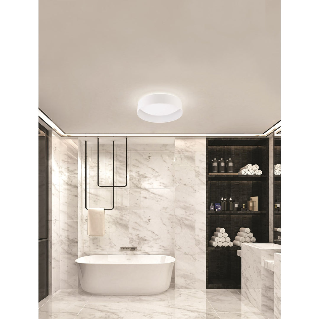 1 Light Integrated Led Ceiling Light W/ White Finish & White Acrylic Shade