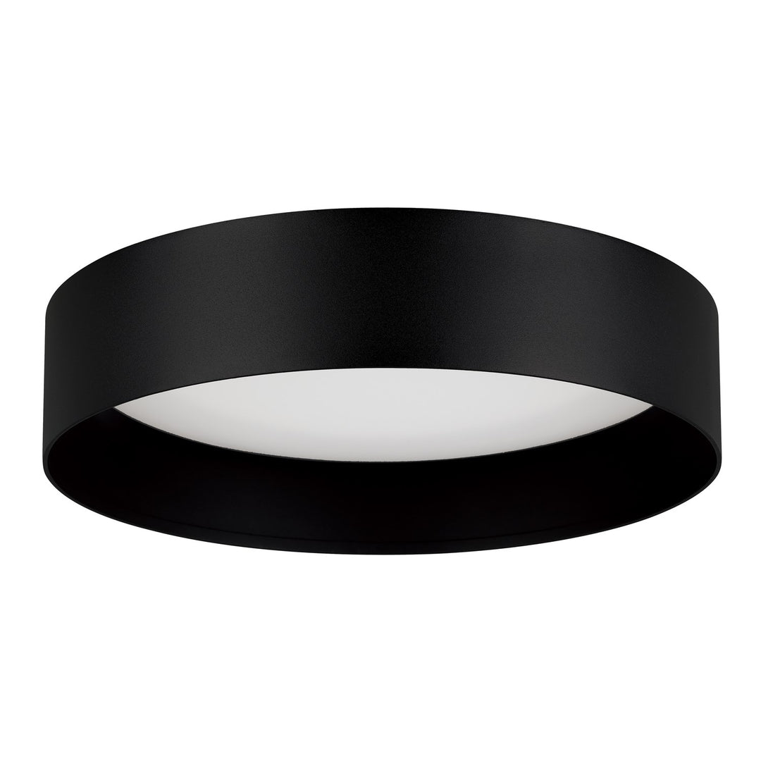 1 Light Integrated Led Ceiling Light W/ Black Finish & White Acrylic Shade by Eglo