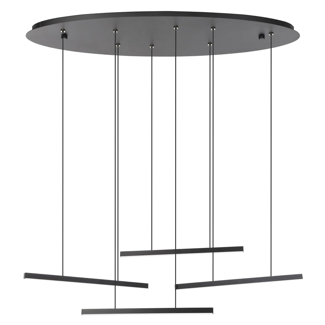 4 Light Integrated Led Pendant W/ Black Finish & Black Light Bars by Eglo