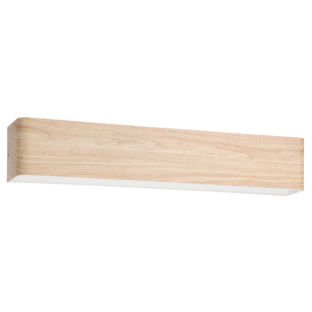 1 Light Led Bath/Vanity Light W/ Wood Effect Finish & White Diffuser