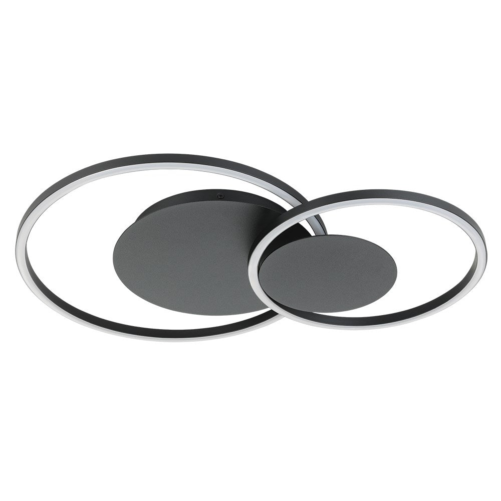 2 Light Integrated Led Ceiling Light W/ A Structured Black Finish by Eglo